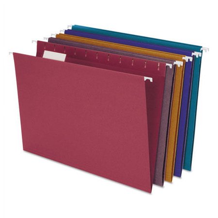 Earthwise by Pendaflex EZ Slide 100% Recycled Colored Hanging File Folders, Letter Size, 1/5-Cut Tabs, Assorted Colors, 20/BX | Bundle of 10 Boxes