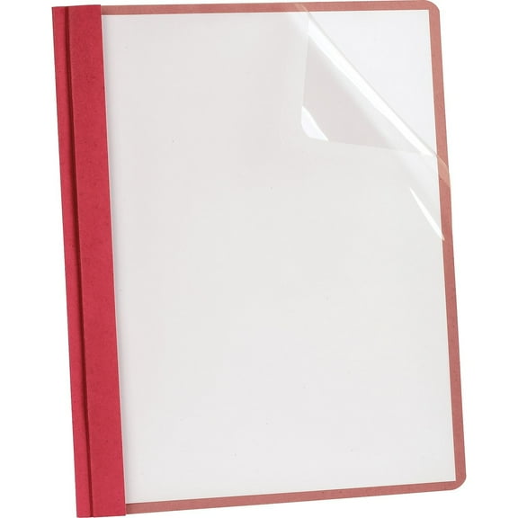 Earthwise by Recycled Clear Front Report Covers, Letter Size, Red, 25/Box -OXF57871