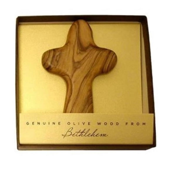Earthwood 143277 3.5 in. Olive Wood Boxed Palm Cross
