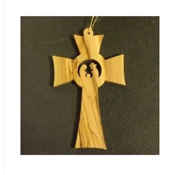 Cross Nativity Olive Wood Ornament
