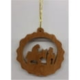 thumbnail image 1 of Earthwood 156156 Olive Wood Ornament - Wreath with Flight to Egypt - 2 in., 1 of 1
