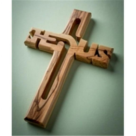 Earthwood 6 in. Olive Wood Small Jesus Wall Cross