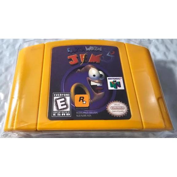 Earthwork Jim- N64 Game Cartridge (US Version)