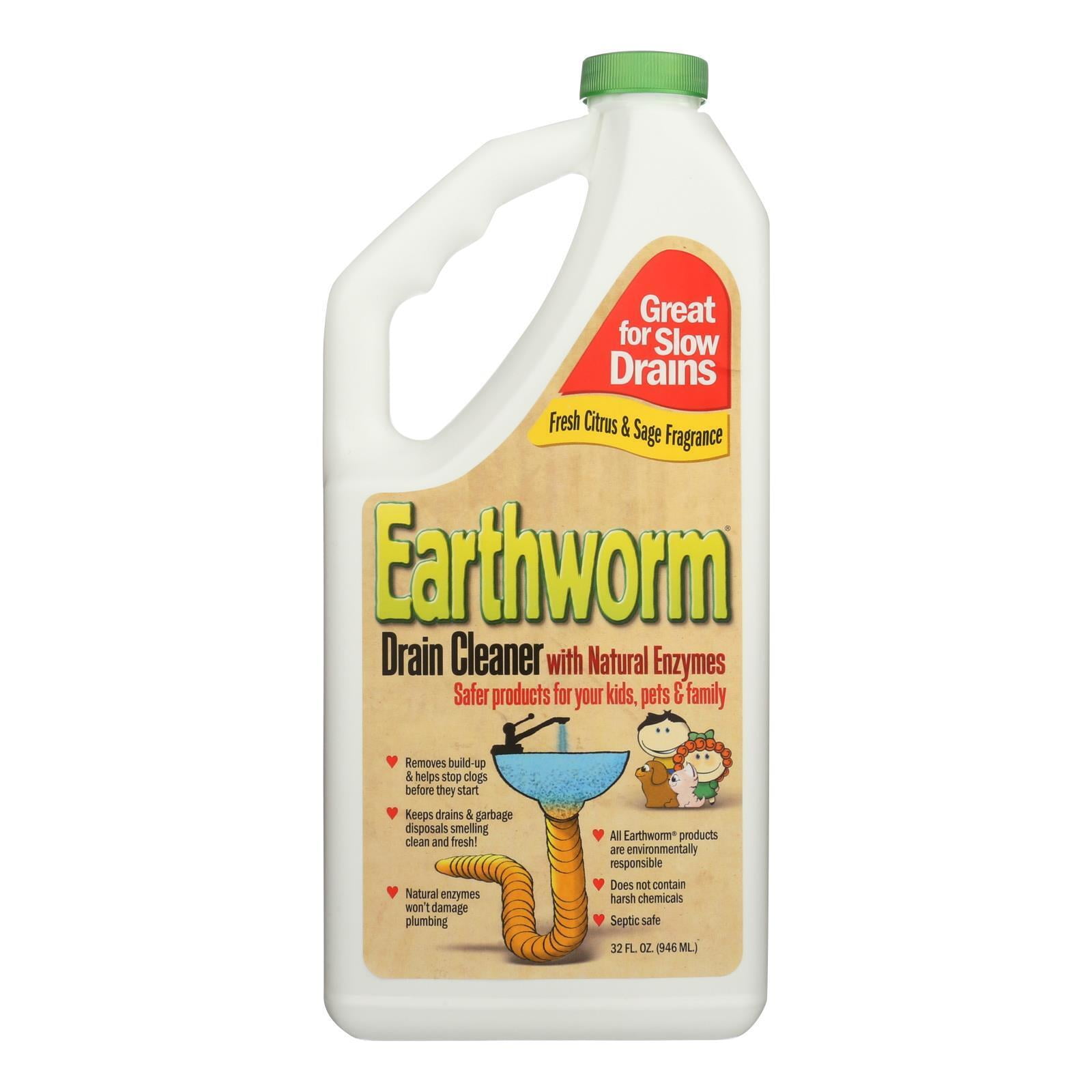 Earthworm Drain Cleaner with Natural Enzymes - Kid Safe - Case Of 6 ...