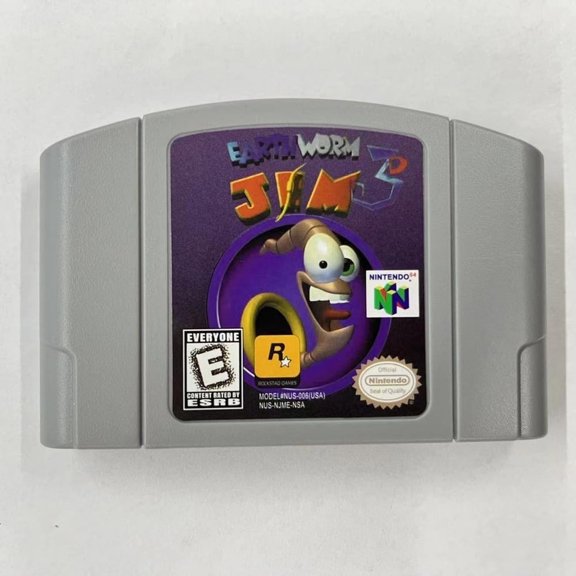 Earthworm Jim 3D (N64) Game Cartridge with Gray Shell - USA Version