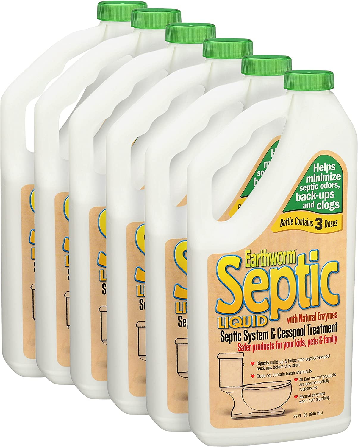 Earthworm Septic System and Cesspool Treatment Natural Enzymes, Safer