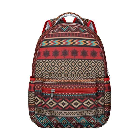 Earthy Aesthetic Floral School Backpack, Durable Waterproof Material, Adjustable Straps, Large Capacity Travel Bag for Student and Students, Featuring Boho Chic Tribal Patterns