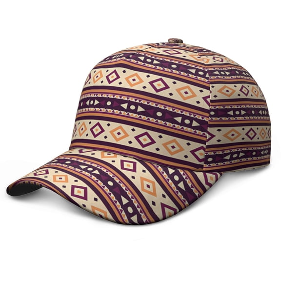 Earthy Bohemian Adjustable Hat – Retro Tribal Style Baseball Cap, Breathable, All-Season Gift for Men Women Adults