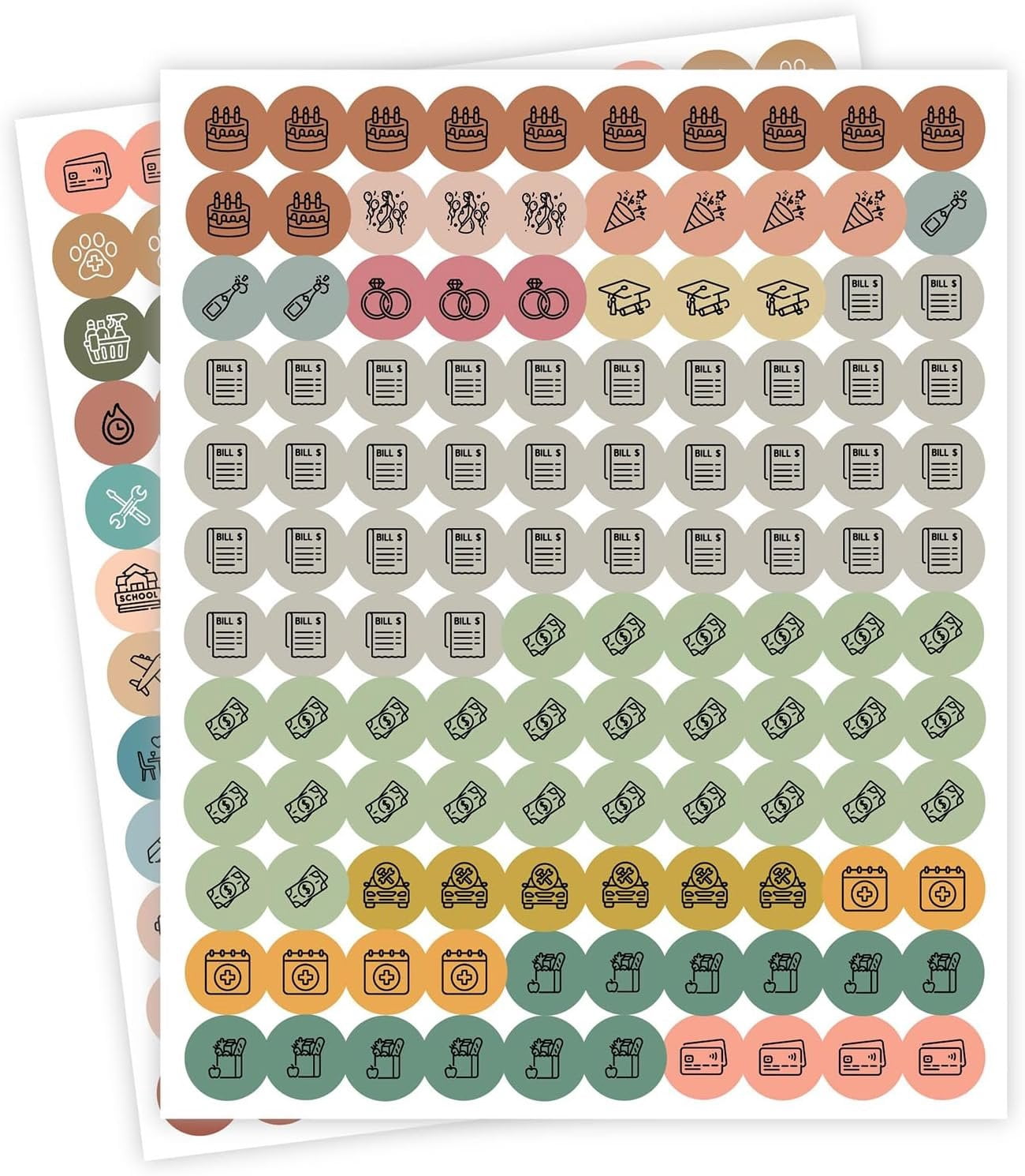 Earthy Boho Productivity Stickers for Adults Planner Chores To Do Tasks ...