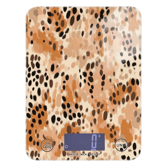 Earthy Brown Leopard Print Food Scale Digital Kitchen Scale Waterproof Grams Ounces lbs for For Baking and Cooking