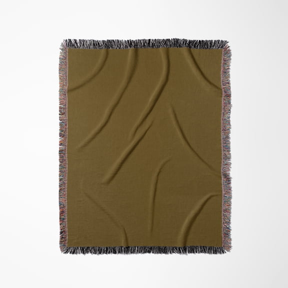 Earthy Brown - Mud Muddy Dark Brown Hue - Simple Plain Solid Color, Woven Blanket