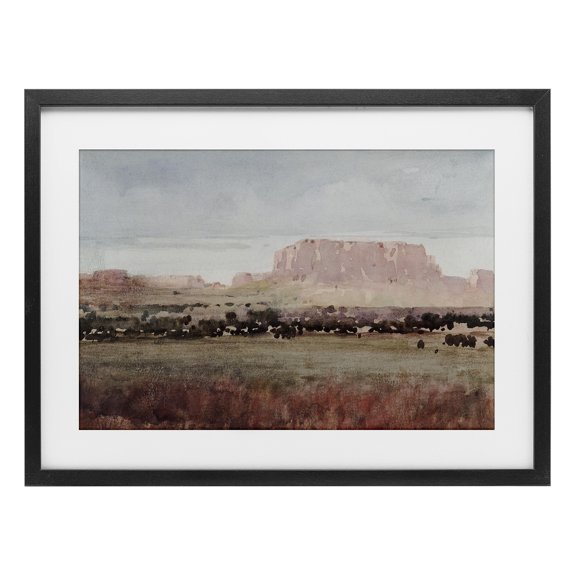 Stupell Industries Earthy Canyon Mesa Black Framed Print Under Glass, design by Corinne Haig