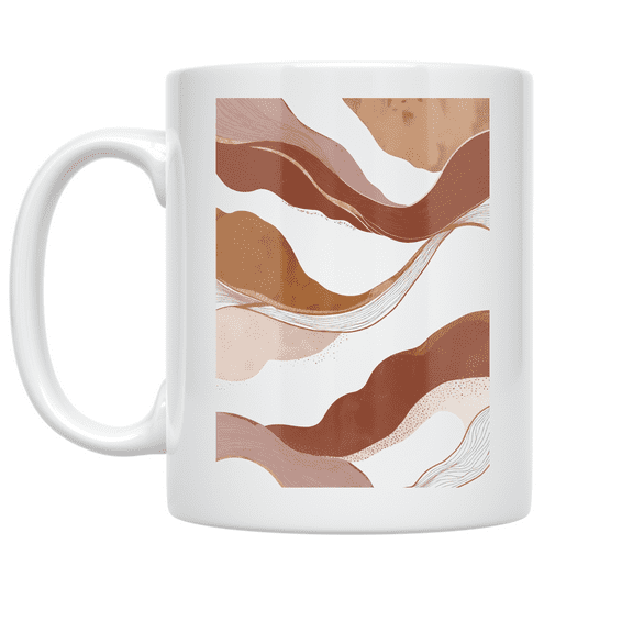 Earthy Clay Flow Design - Art Enthusiast - 11 oz Ceramic Coffee Mug