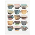thumbnail image 1 of Earthy Coffee Cups Framed Art Modern Wall Decor, 1 of 15