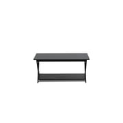 Earthy Elements Criss-Crossed Coffee Table 19.69D x 35.43W x 15.98H Inches Stylish and Functional Composite Wood Table with Rounded Edges