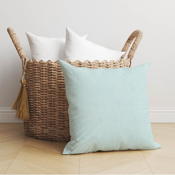Earthy Embrace Light Blue Throw Pillow