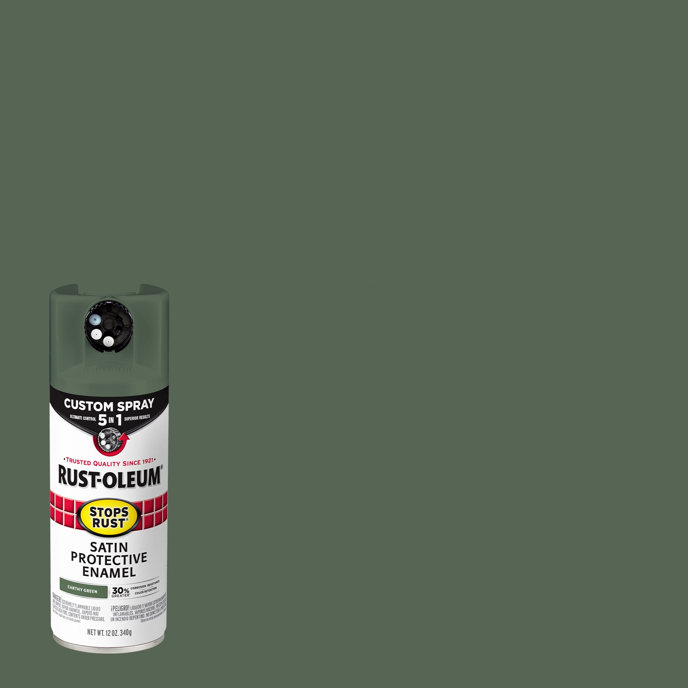 Rust-Oleum Stops Rust 12 oz. Custom Spray 5-in-1 Gloss Laurel Green Spray Paint (Case of 6)