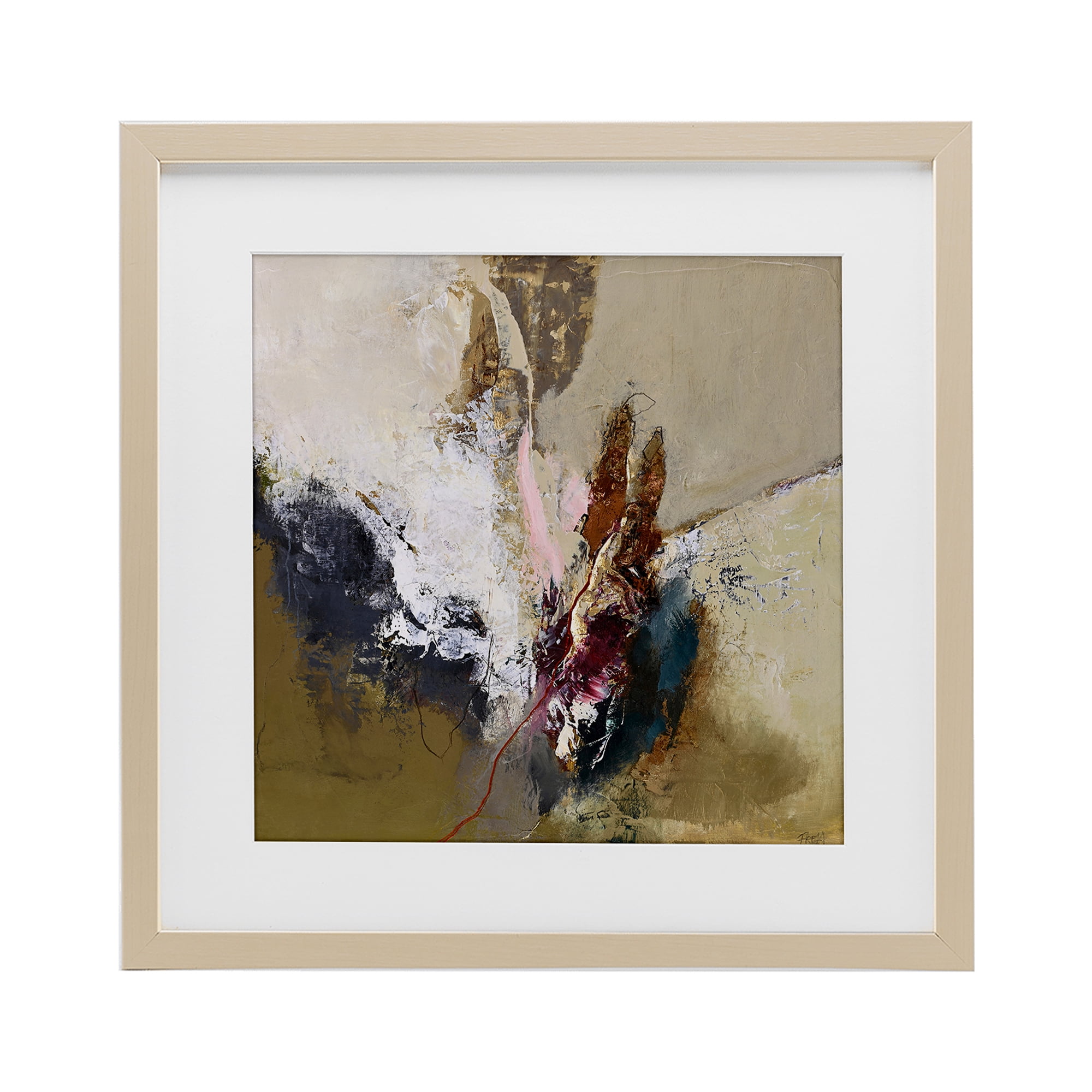 Earthy Mood Composition Birch Framed Print Under Glass, design by Design Fabrikken