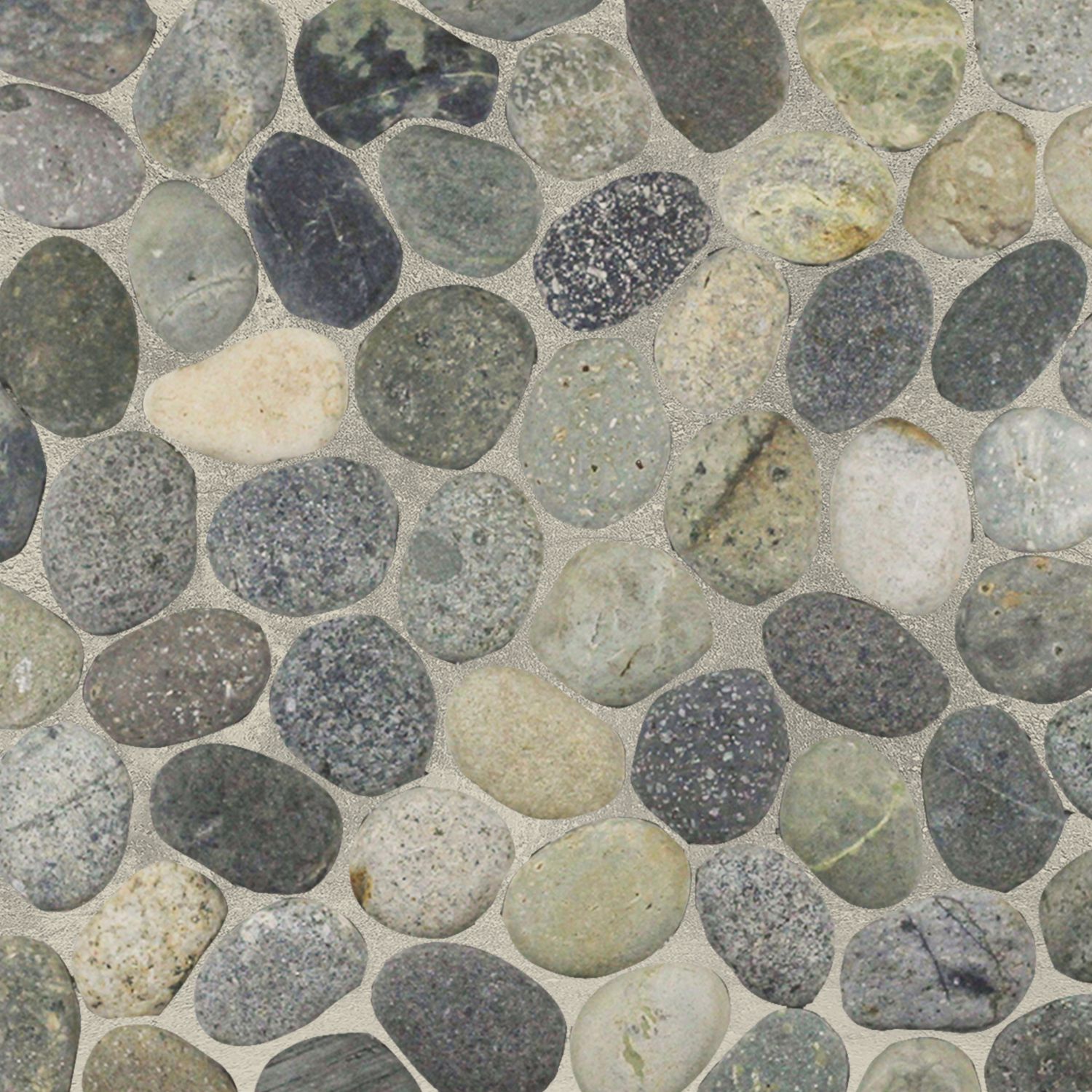 Earthy Pebble Mosaic Tumbled Stone Backsplash Tiles for Kitchen Walls
