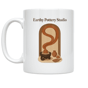 Earthy Pottery Studio Design - Potter Enthusiast - 11 oz Ceramic Coffee Mug