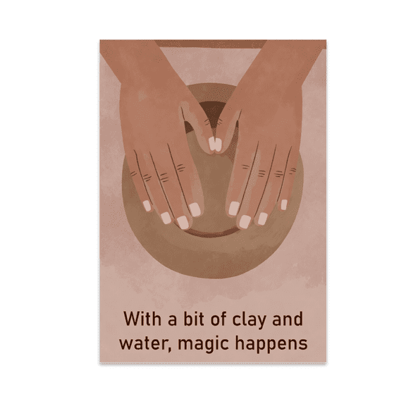 Earthy Pottery Wall Art - Clay Crafting Enthusiast - 13x19 Poster Print