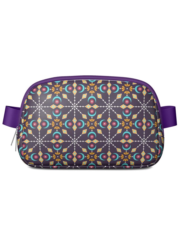 Earthy Rustic Fanny Pack – Nordic Style Waist Bag for Women – Durable Polyester Sling Bag with Zippers