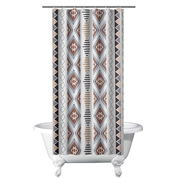 Earthy Shower Curtain, Boho Chic Vintage Fashion Artistic Home Accents Bath Curtain