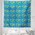 thumbnail image 1 of Earthy Tapestry, World Map in Green Shades and Full of Funny Animals Geography Wildlife Theme, Fabric Wall Hanging Decor for Bedroom Living Room Dorm, 5 Sizes, Multicolor, by Ambesonne, 1 of 1