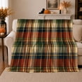 thumbnail image 1 of Earthy Tartan With Rust Green And Gold, Cozy Flannel Blanket with Rustic Tartan Plaid Print, Housewarming Gift for Rustic Plaid Enthusiasts, Home Decor for Bedroom and Living Room, 1 of 7