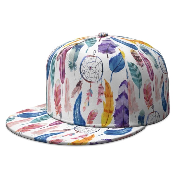 Earthy Tone Snapback Hat - Retro Abstract Pattern, Adjustable Flat Brim Back Cap with Worn-Out Look