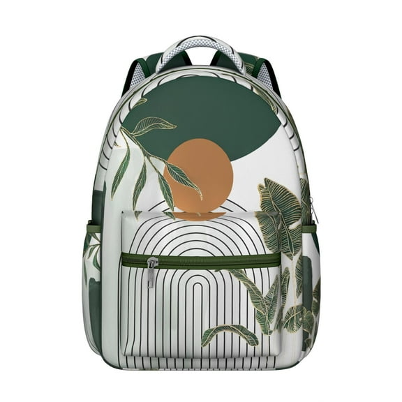 Earthy Tone Tribal Print Backpack - Spacious 17" Laptop Sleeve with Multiple Pockets | Bohemian Style College Daypack for Women & Men, Heavy Duty School Bag for Organizing Study Essentials