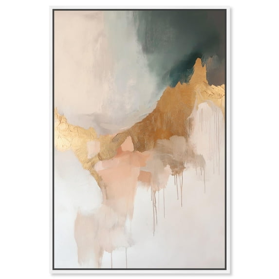 Earthy Whispers Canvas Gold Leaf Wall Art by Art Remedy, White Frame, 20" x 30"
