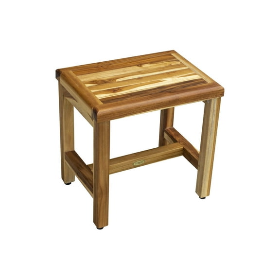 EcoDecors Eleganto Teak Wood Shower Bench, EarthyTeak