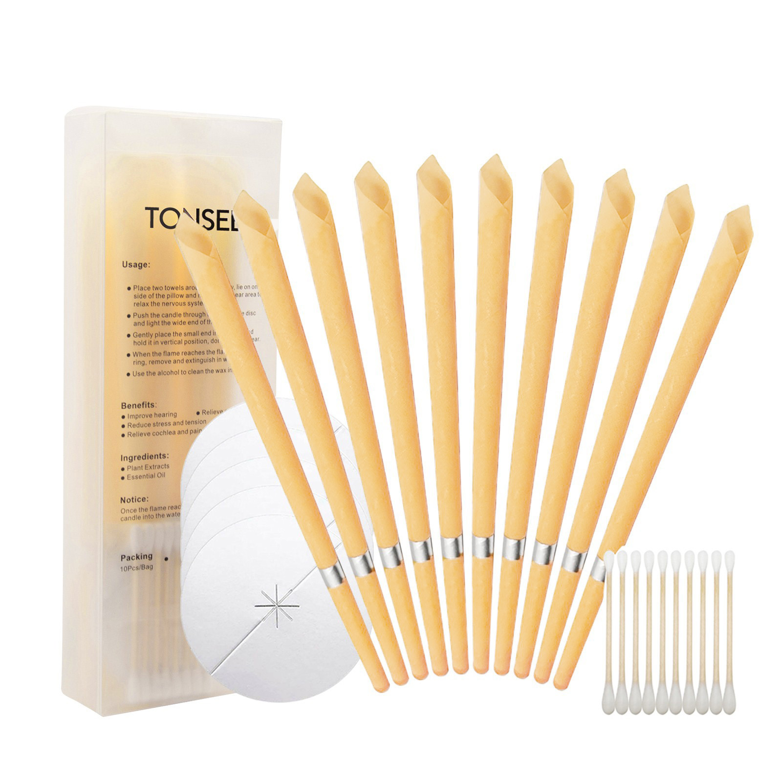 Earwax Candles Hollow Blend Ear Water Remover Beeswax Ear Cleaning Hearing Ear Cleaning Solution Massage Wax Ear Plugs Ear Wax Bulb Ear Pick Spiral