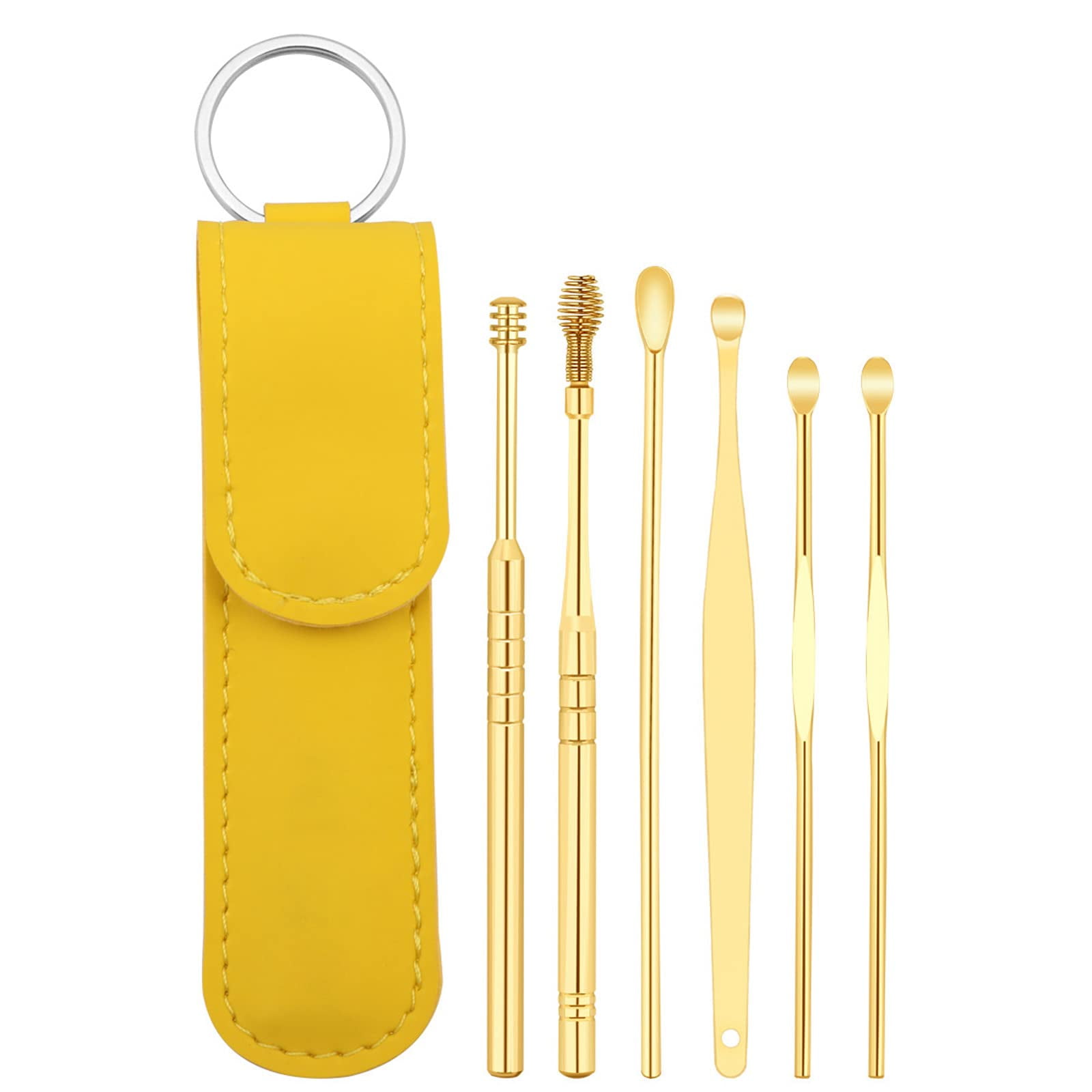 Earwax Cleaner Tool Set 6Pcs 360°Spiral Design Stainless Steel Ear