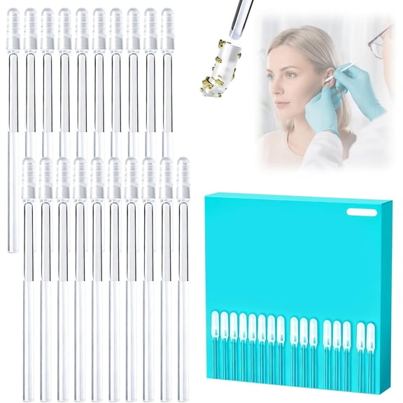 Earwax Removal Adhesive Swabs, Reusable Sticky Ear Swabs with Soft Flexible Tip, Washable Ear Cleaning Sticks with Dust Cover Packaging, Ear Cleaning Tool for Adults & Kid (Large-24Pcs)