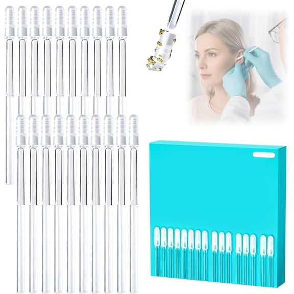 Earwax Removal Adhesive Swabs, Reusable Sticky Ear Swabs with Soft Flexible Tip, Washable Ear Cleaning Sticks with Dust Cover Packaging, Ear Cleaning Tool for Adults & Kid (Large-24Pcs)