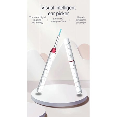 Earwax Removal Endoscope, Wireless Visible Ear Cleaner Tool Otoscope with 6 LED Lights, ABS Ear Picks, Safe Ear Pick Kit for iPhone, iPad & Android Smart Phones