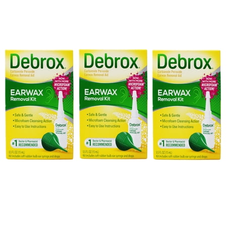 Debrox Earwax Removal Drops With Bulb - 0.5 Oz, 3 Pack