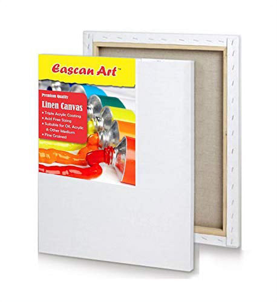 Eascan Art Painting Drawing And Sketch Accessories Cotton Medium Grain Pre  Stretched Linen Painting Canvas Pack Of 1 (12 X 20)