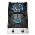 thumbnail image 1 of Eascookchef 2 Burners Gas Cooktop Electric Stove Oven 12 inch NG/LP Gas Stainless Flame-Out Proof, 1 of 9