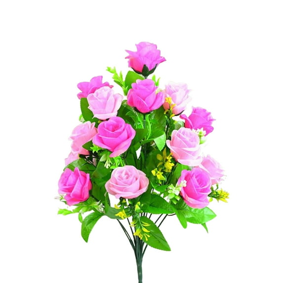 Easdesey 1PC Artificial Flowers For Outdoors 17.7'', Wisteria Cemetery Flowers Durable Silk Floral Arrangements For Home Garden Outdoor Cemetery Grave Fences Spring Summer Decor Floral Arrangements