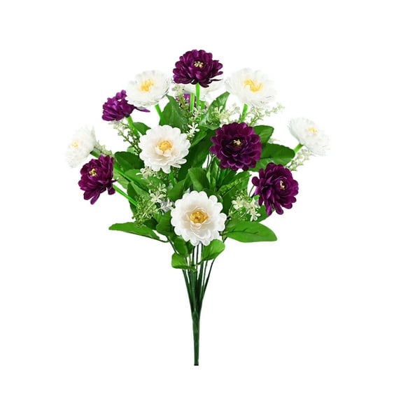 Easdesey 1PC Artificial Flowers For Outdoors 17.7'', Wisteria Cemetery Flowers Durable Silk Floral Arrangements For Home Garden Outdoor Cemetery Grave Fences Spring Summer Decor Floral Arrangements