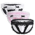 Easdkghay Intimates 3PC Men Briefs Briefs Underwear Satin Lace Bow