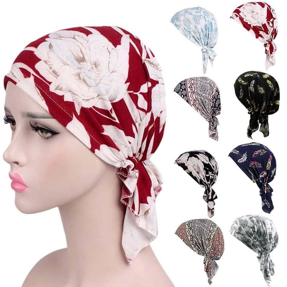 EaseDay Chemo Hats for Women, Soft Pre-Tied Head Scarf, Comfortable Turban Cancer Headwear, Lightweight Breathable Alopecia Beanie Coverings, 1 Pack