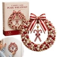 thumbnail image 1 of EaseDay DIY Candy Cane Pearl Wreath Craft Kit Festive Holiday Art Set Home Porch Wall Hanging Decoration Handcrafted Gift for Adults and Families Winter Season, 1 of 5