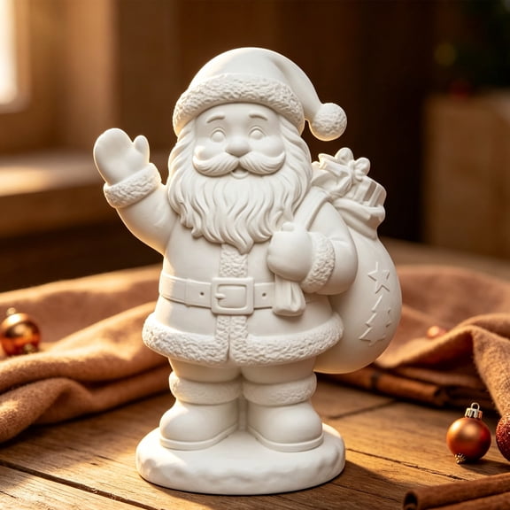 EaseDay DIY Unpainted Santa Figurine Christmas Craft Painting Project for Adults and Kids Holiday Tabletop Decor Beaded Christmas Tree Kit Accessories 2026
