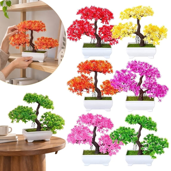 EaseDay Fake Plants, Bonsai Tree Artificial Plants Indoor Potted Cedar ...