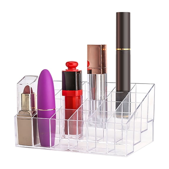EaseDay Makeup Organizer, 24 Slot Clear Plastic Lipstick Holder for Lipgloss, Perfume Rollerballs, Lip Balm and Essential Oils, Premium Storage Case