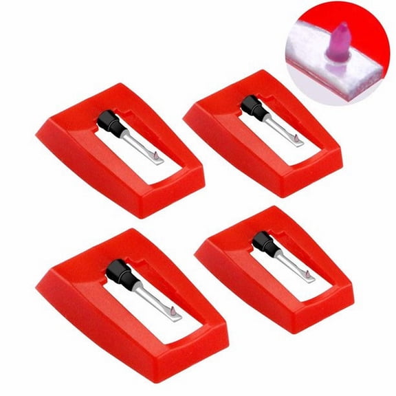 EaseDay Record Player Needle Turntable Stylus Replacement, Universal Ruby Record Player Needles for LP Vinyl Player and Phonograph, 4 Pack Included